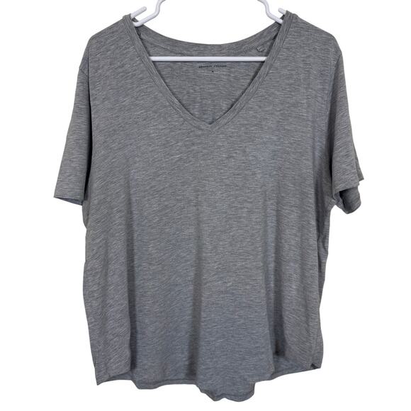 Universal Standard V-Rex Tee Gray V-Neck T-Shirt Medium (18-20) Stretch Soft EUC - Picture 1 of 4